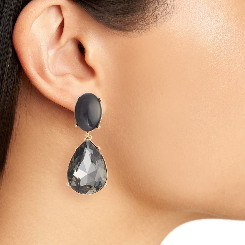 Halogen Gemstone Statement Double Drop Ear - image 1